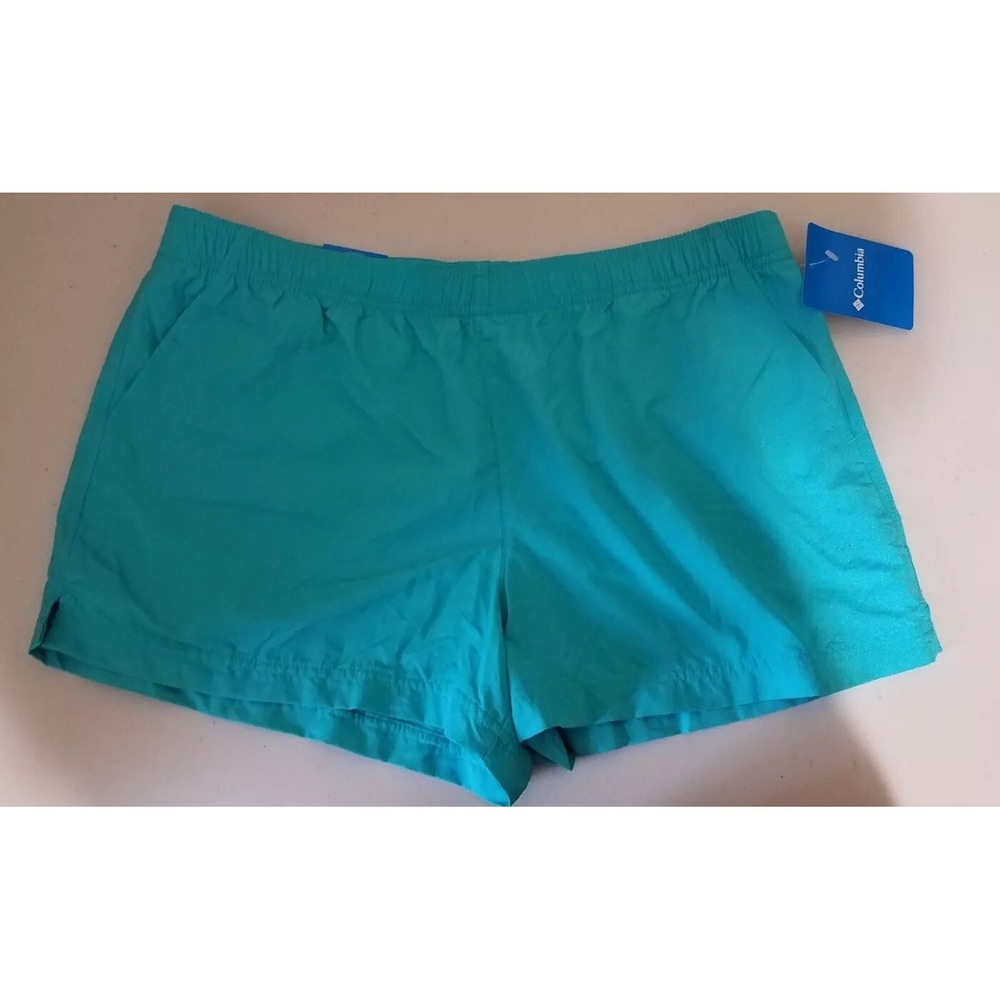 Columbia Sandy River Hiking Shorts Women Large L Bright Aqua Teal AL4573 NEW